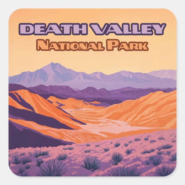 Death Valley Nationalpark California Nevada Quadratischer Aufkleber (Vorderseite)