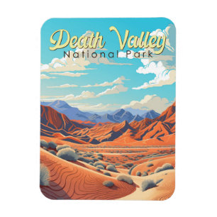 Death Valley Nationalpark Illustration Retro Magnet