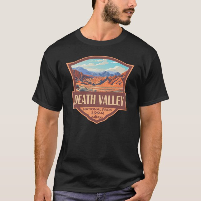 Death Valley Nationalpark Illustration Retro T-Shirt (Vorderseite)