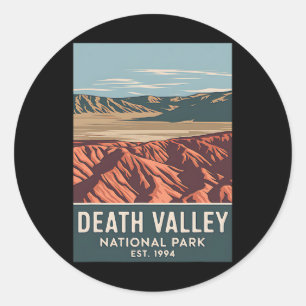 Death Valley Nationalpark Vintage Camping Wandern Runder Aufkleber
