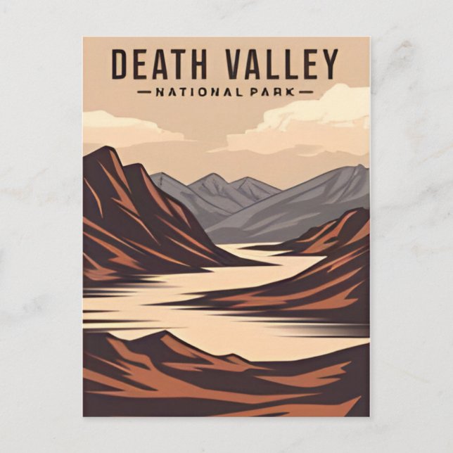 Death Valley Nationalpark Vintages Retro Postkarte (Vorderseite)