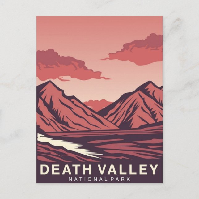Death Valley Nationalpark Vintages Retro Postkarte (Vorderseite)