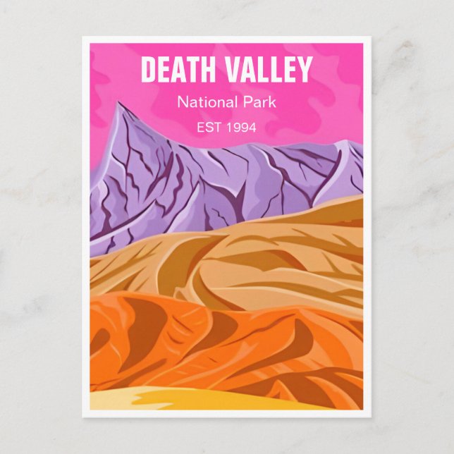 Death Valley Nationalpark Vintages Retro Postkarte (Vorderseite)