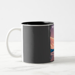 Death Valley Vintag Minimal Nationalparkreise Zweifarbige Tasse