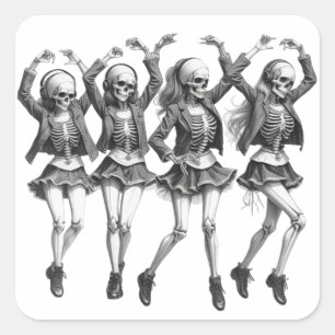 Death Women Dance Quadratischer Aufkleber