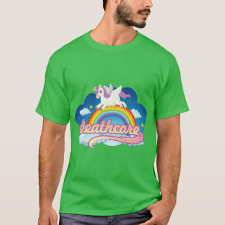 Deathcore Regenbogen Einhorn lustig T-Shirt
