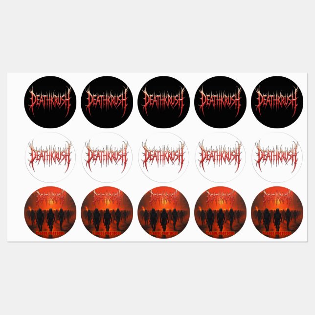 Deathkrush - Stickers Etiketten (Blatt)