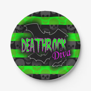 Deathrock-Diva-Papierplatte Pappteller