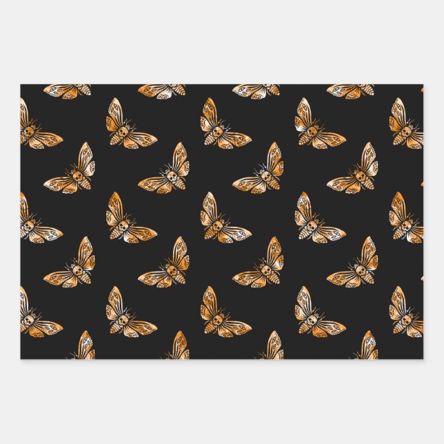 Death's Head Moth Pattern Geschenkpapier Set (Vorderseite 3)