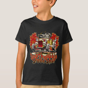 Deathwoble Speed Shop Hotrod Zombie T-Shirt