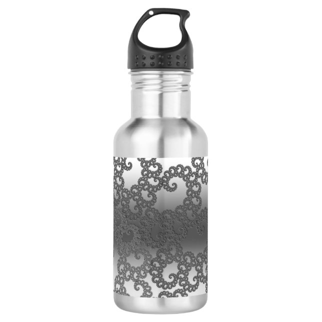 D'eau Argent Fractal Art Bouteille en acier inoxydable (Devant)