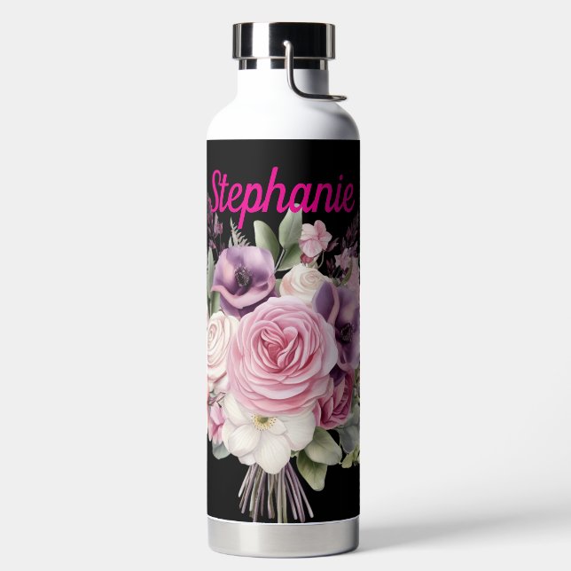D'eau Bouteille de boisson florale moderne personnalisée (Droite)
