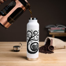 Bouteille d'encre de coeur bouclés
