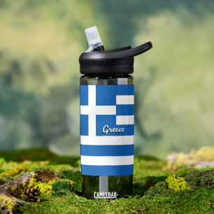 D'eau Bouteille grecque, drapeau grec patriotique