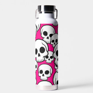 D'eau Bouteille isolée à motif crâne rose