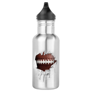 D'eau Football déchiré Bouteille en acier inoxydable