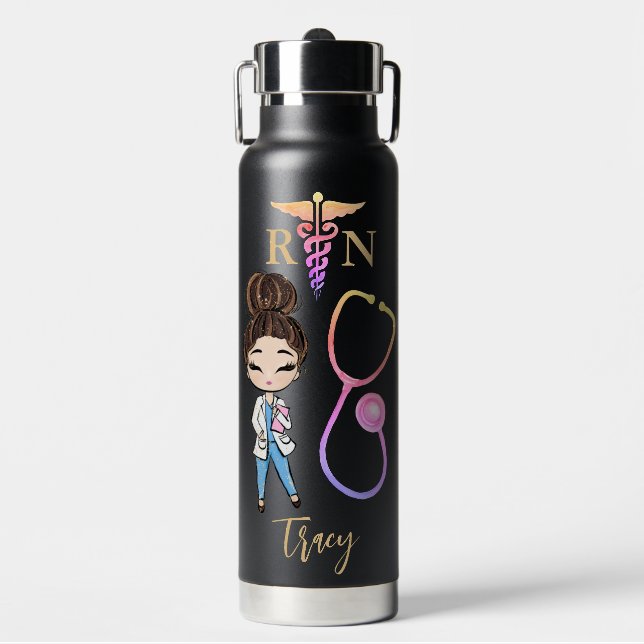 D'eau Infirmière personnalisée Monogramme Bouteille d'ea (Salle de sport)