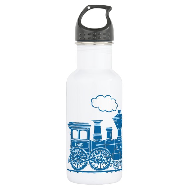 D'eau Le train bleu badine la bouteille blanche nommée (Devant)