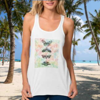 Débardeur à papillon blanc - Rétro, Cool & Edgy