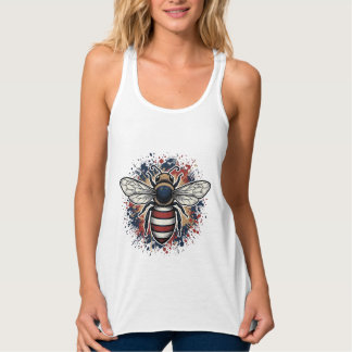 Débardeur Abeille patriotique gravure vintage vecteur concep