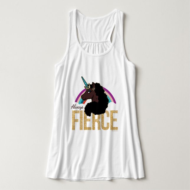 Débardeur Afro Unicorn | Magique - Toujours fière (Design devant)