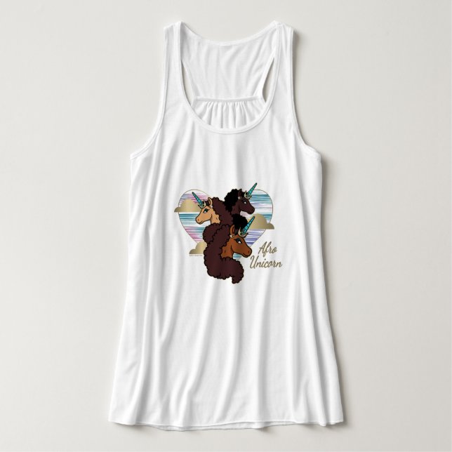 Débardeur Afro Unicorn Trio Coeur Design (Design devant)