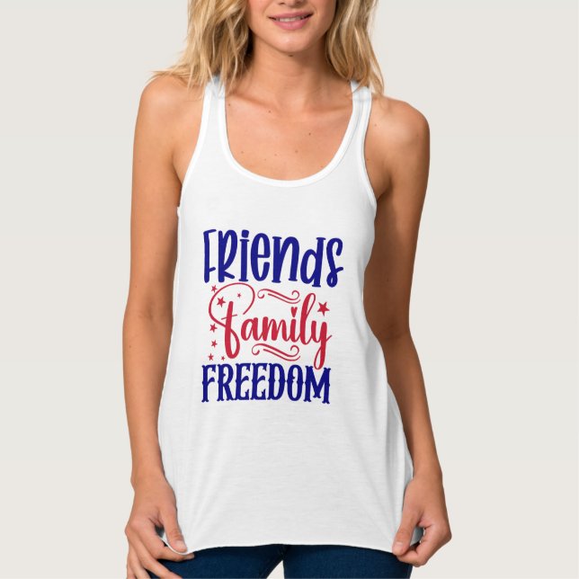 Débardeur Amis Famille Liberté Femmes (Devant)