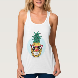 Débardeur Ananas souriant portant des lunettes de soleil et