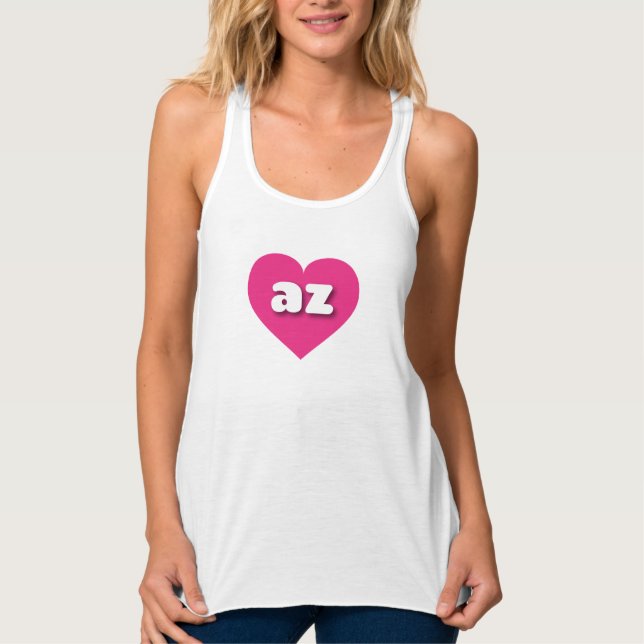 Débardeur Arizona coeur rose chaud - J'aime az (Devant)