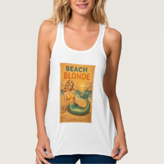Débardeur Art de sirène pin-up blonde de plage Vie côtière r