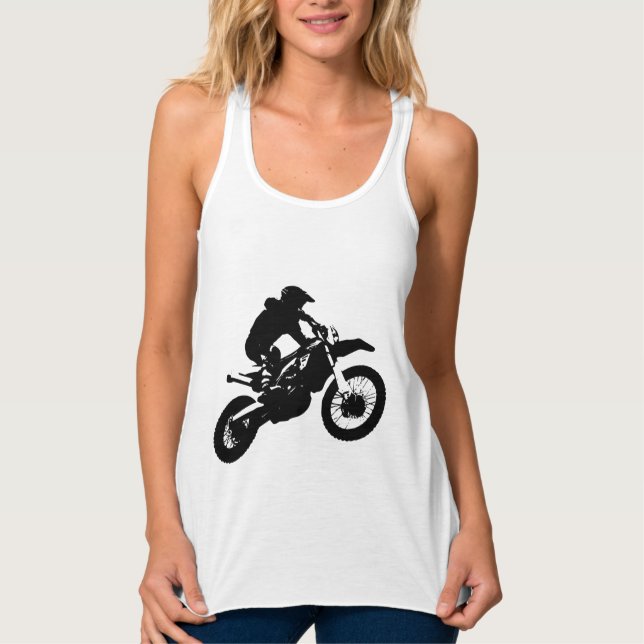 Débardeur Black White Pop Art Motocross Motorcyle Sport (Devant)