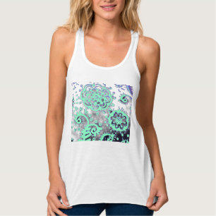 Débardeur Capri moyen taille haute Seafoam violet paisley