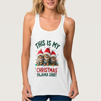 Débardeur C'est mon maillot de pyjama de Noël Chaton Amoureu
