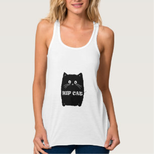 Débardeur CHAT NOIR DU PILOTE   Conception de l'amant CATS