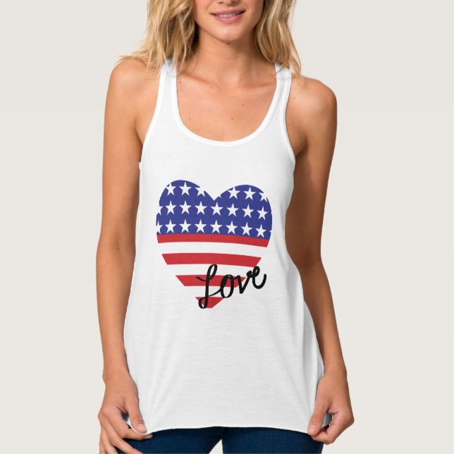 Débardeur Chemise d'amour de bannière étoilée (Devant)