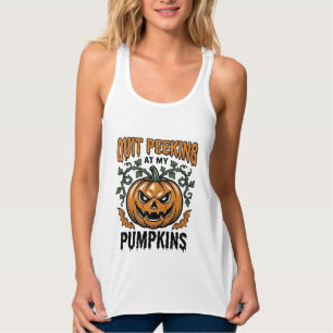 Débardeur Chemise de citrouille d'Halloween Gravure vintage