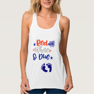 Débardeur Chemise de maternité rouge blanc et 4 juillet