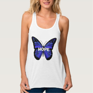 Débardeur Chemise Survivante du papillon de l'Espoir bleu du