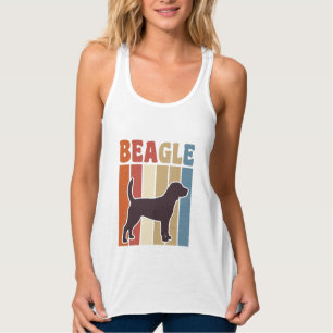 Débardeur Chien Beagle Vintage Dessin Vectoriel Rayure Rétro