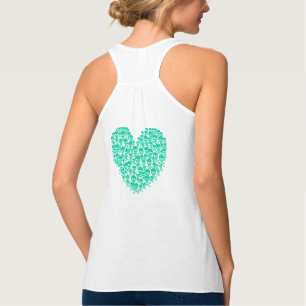 Débardeur Coeur crâne turquoise