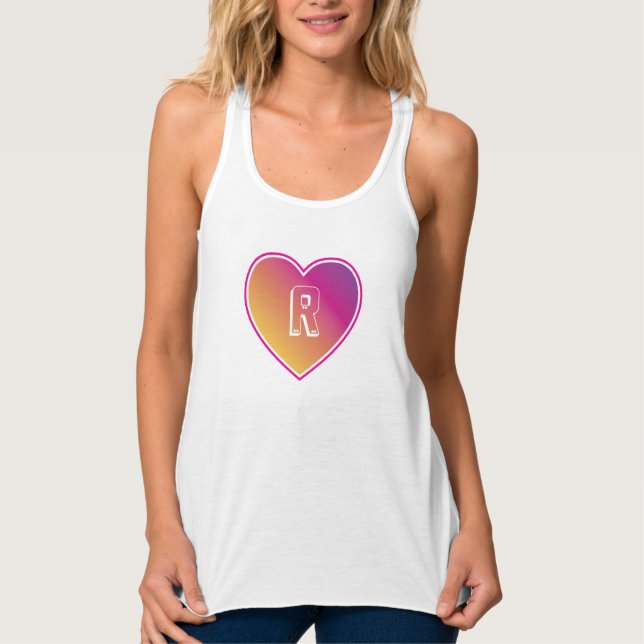 Débardeur Coeur et monogramme sur l'art de motif de Coloful (Devant)