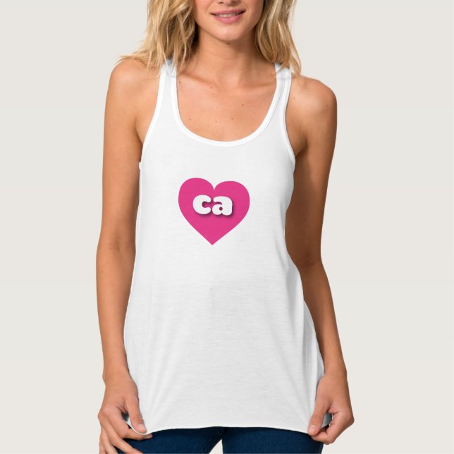 Débardeur Coeur rose chaud Californie - J'aime ca (Devant)