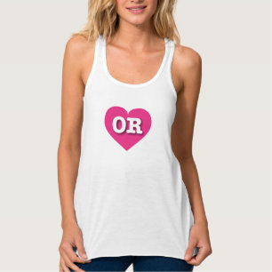 Débardeur Coeur rose chaud de l'Oregon - J'aime OU