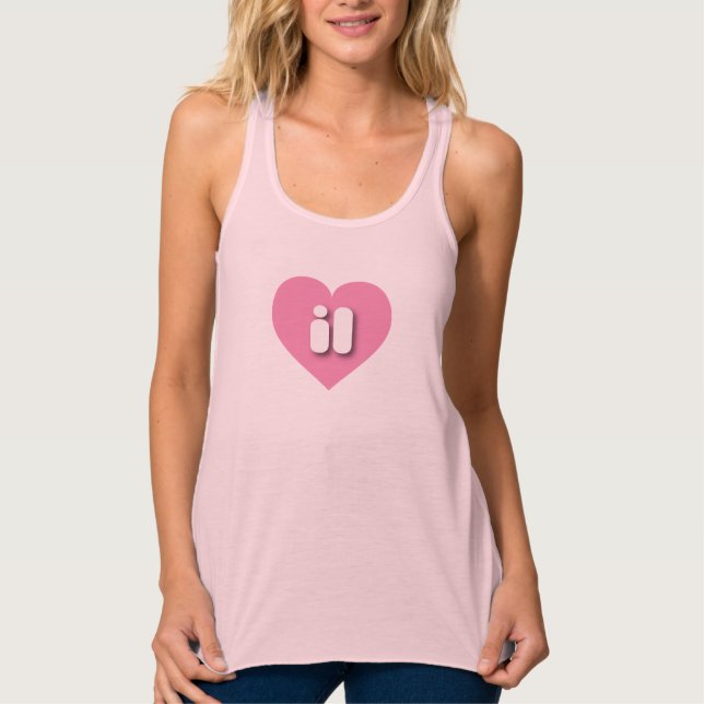 Débardeur Coeur rose de l'Illinois - I love il (Devant)