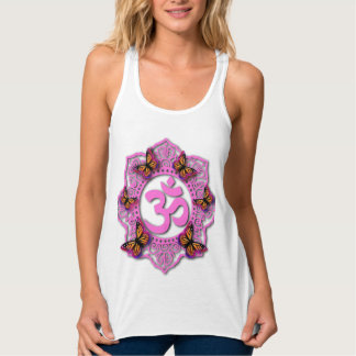 Débardeur Conception de mandala ohm rose élégant avec papill