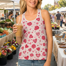 Cute Pink Hearts All-Over Print Valentine's