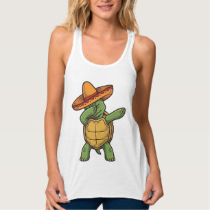 Débardeur Dabbing Tortue Sombrero Vintage Vector Design_1