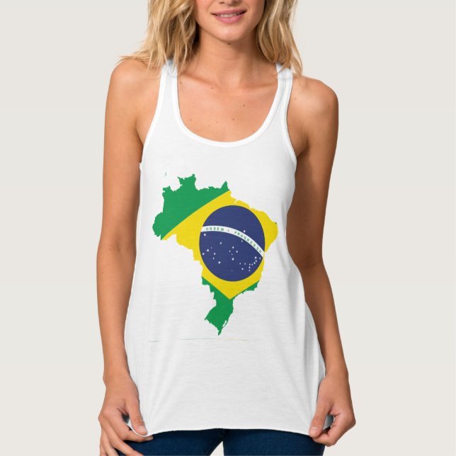 Débardeur Drapeau Brésil Carte Sports-Tee Graphic (Devant)