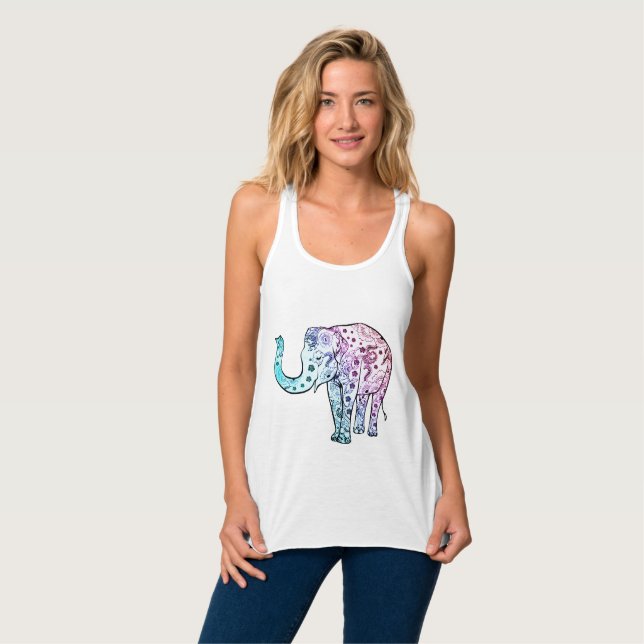 Débardeur Elégant Mandala Elephant : Artistérie portable (Devant entier)