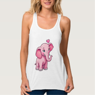 Débardeur Eléphant Bébé Rose Cute Avec Amour